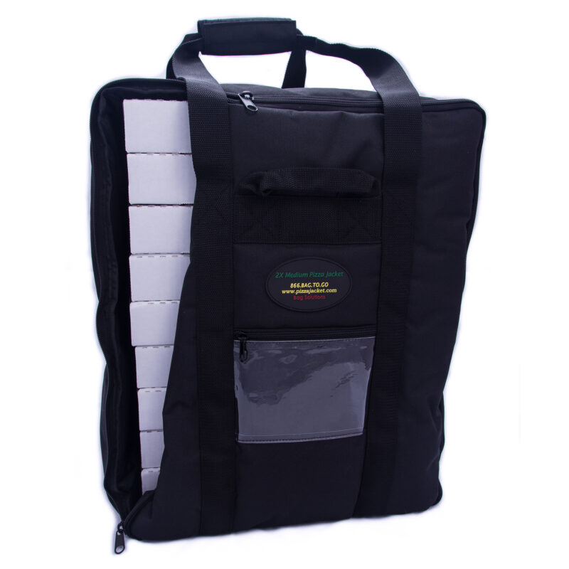 Double-capacity medium pizza bag holding 9 pizzas