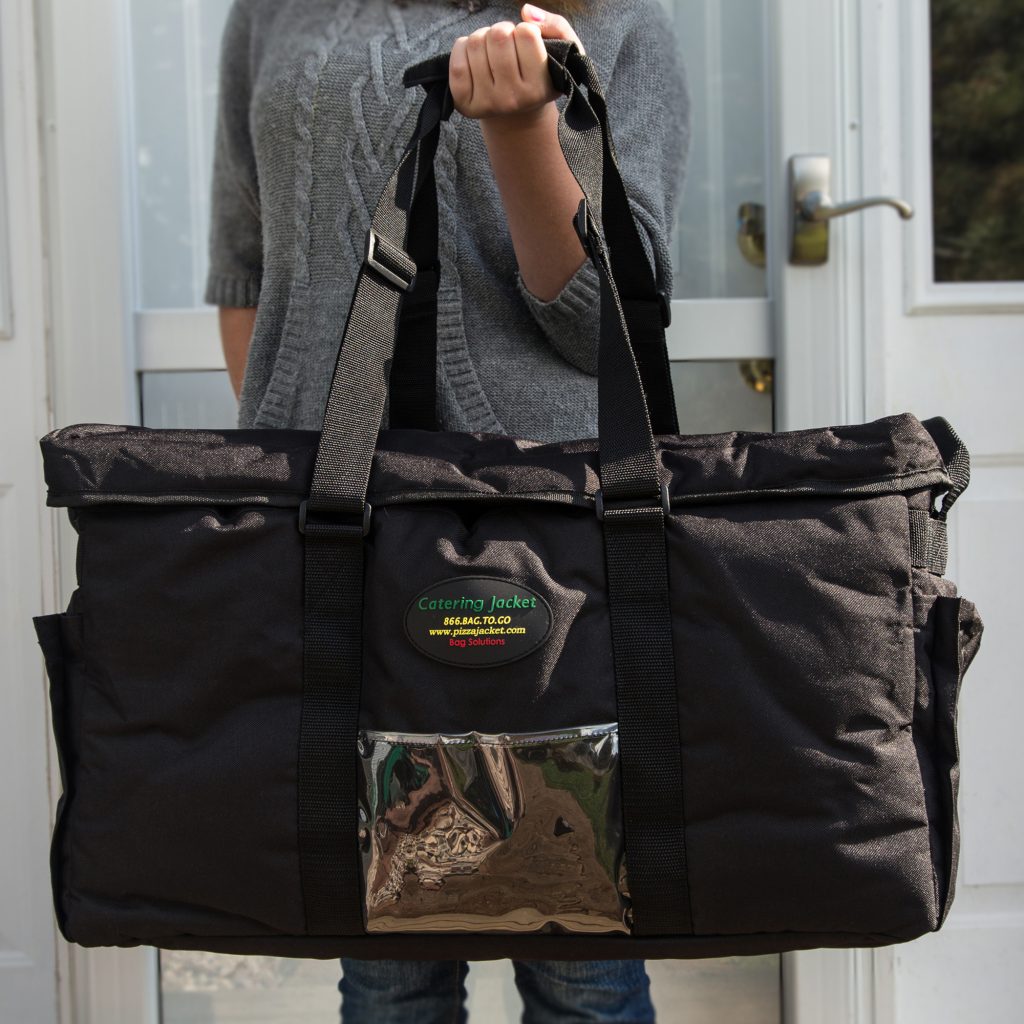 Person lifting catering bag