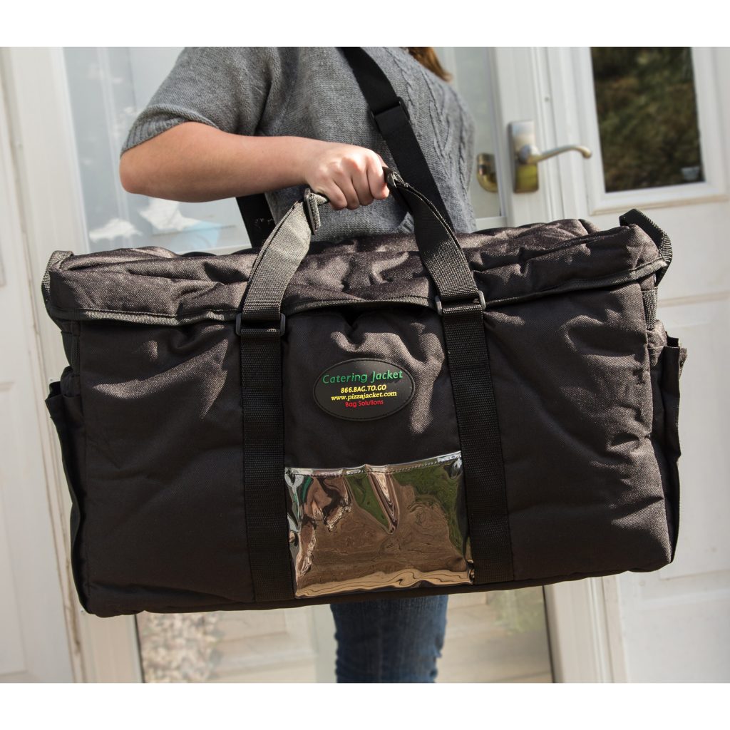 Person carrying catering bag