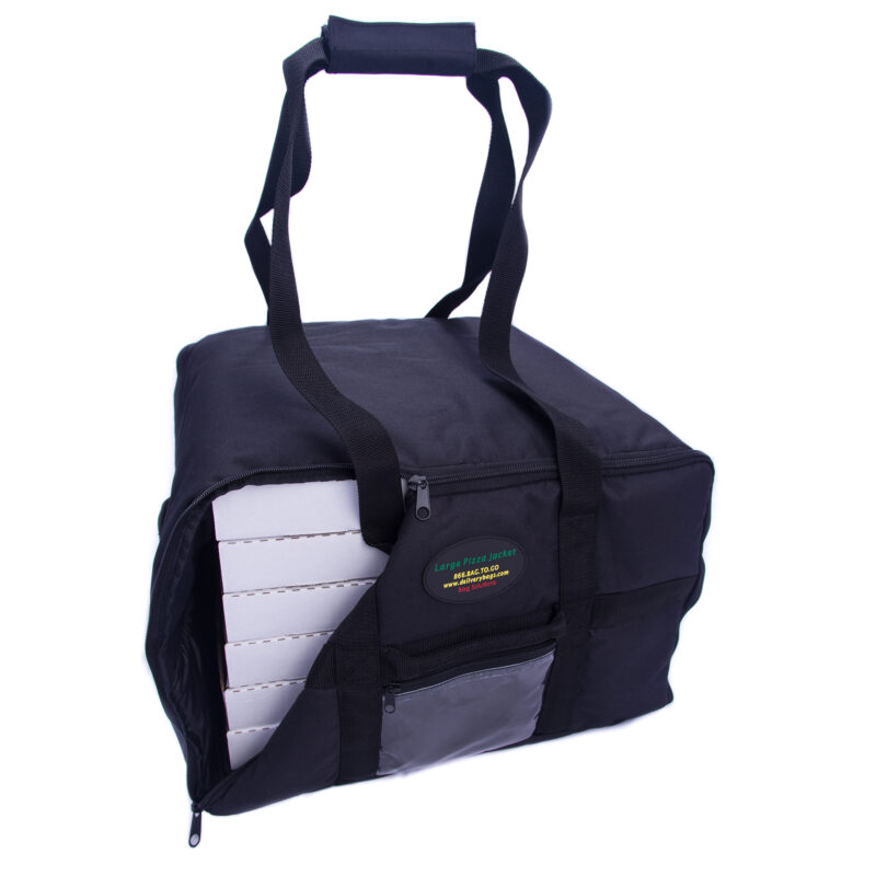 Large pizza bag carrying 6 large pizzas