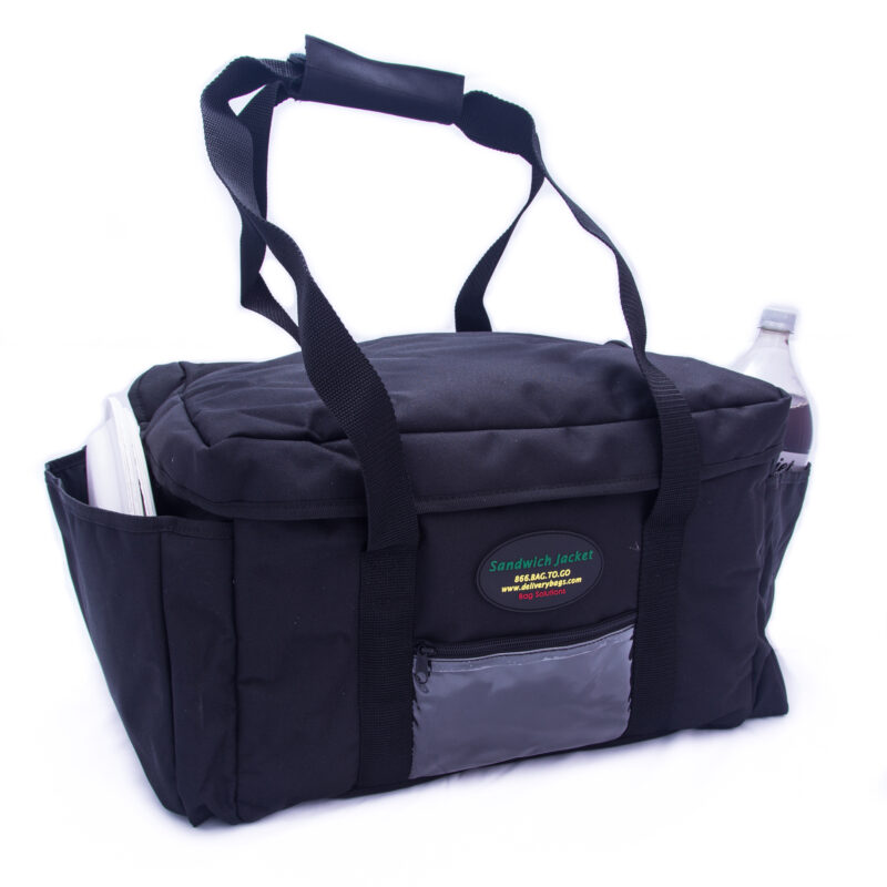 Large sandwich delivery bag with plates and drink